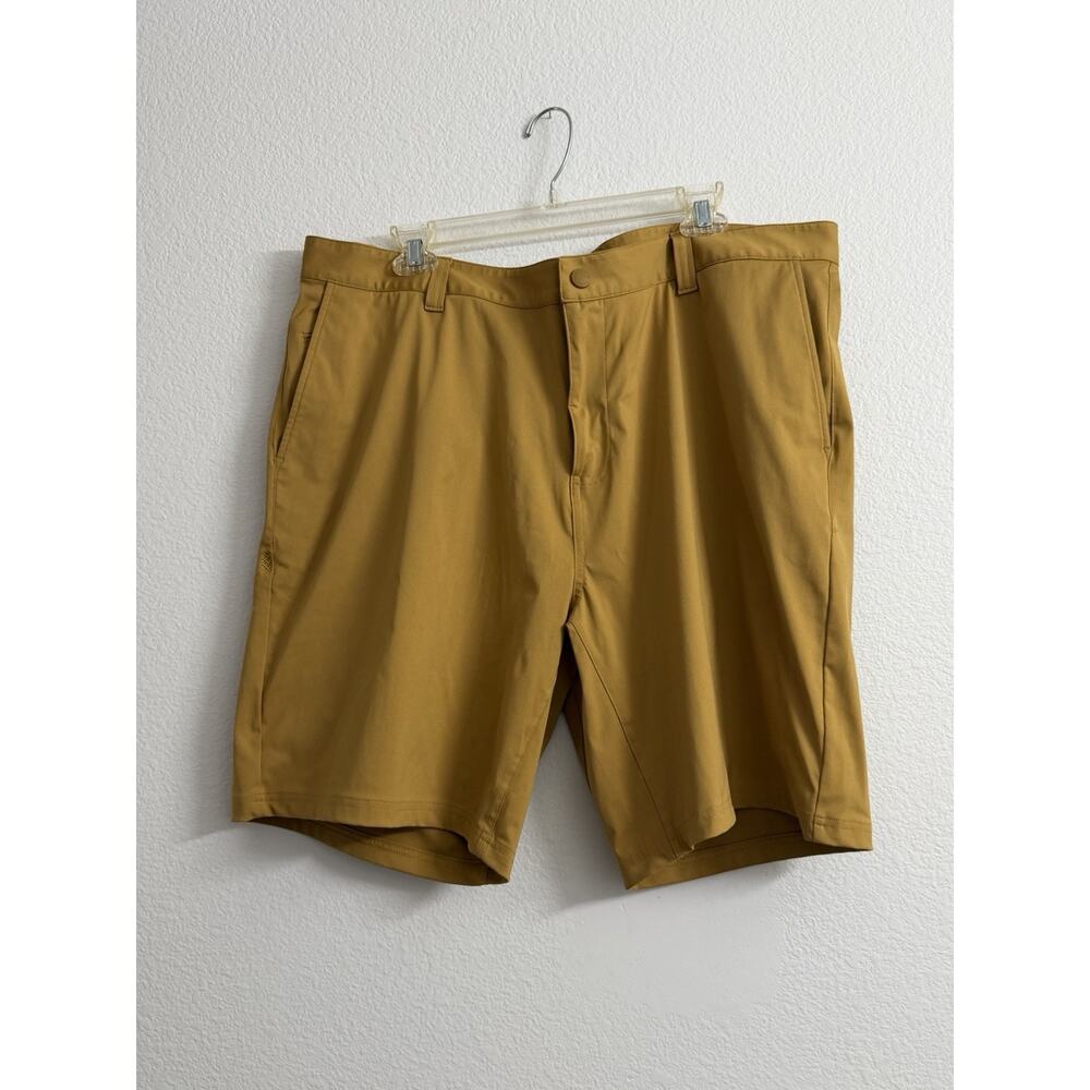 Rhone Commuter Shorts Mens Size 40 Mustard Yellow Flex Knit Breathable